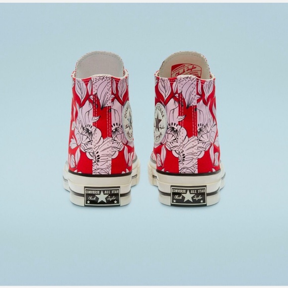 Converse Women's Floral High-Top Sneakers - Chuck 70 University High Red. Size 7 - Picture 4 of 8